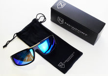 Load image into Gallery viewer, Angler Shiny Black / Blue Mirror Lens